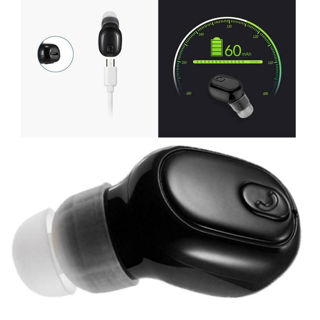 Invisible Bluetooth 5.0 Wireless Headset for Workout Gym Running Black