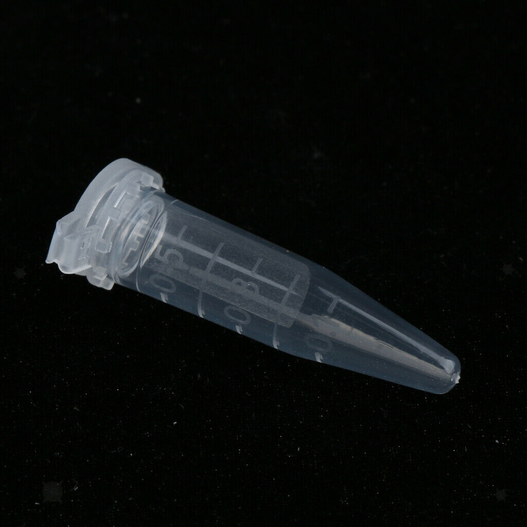 1000 Pieces 0.5ml Graduated Micro Centrifuge Test Tube Vial with Snap