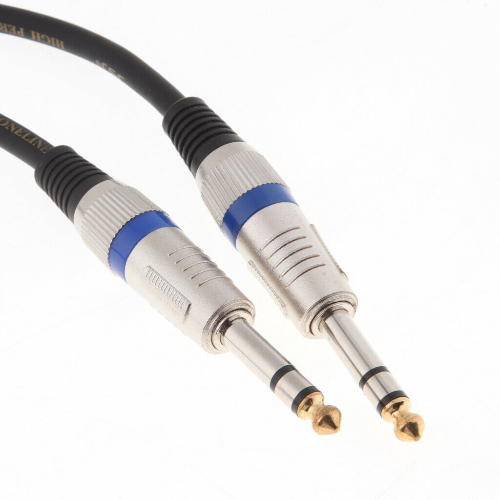 6.35mm 1/4" TRS to 6.35mm 1/4" TRS Balanced Stereo Cable, Male to Male,1.5m