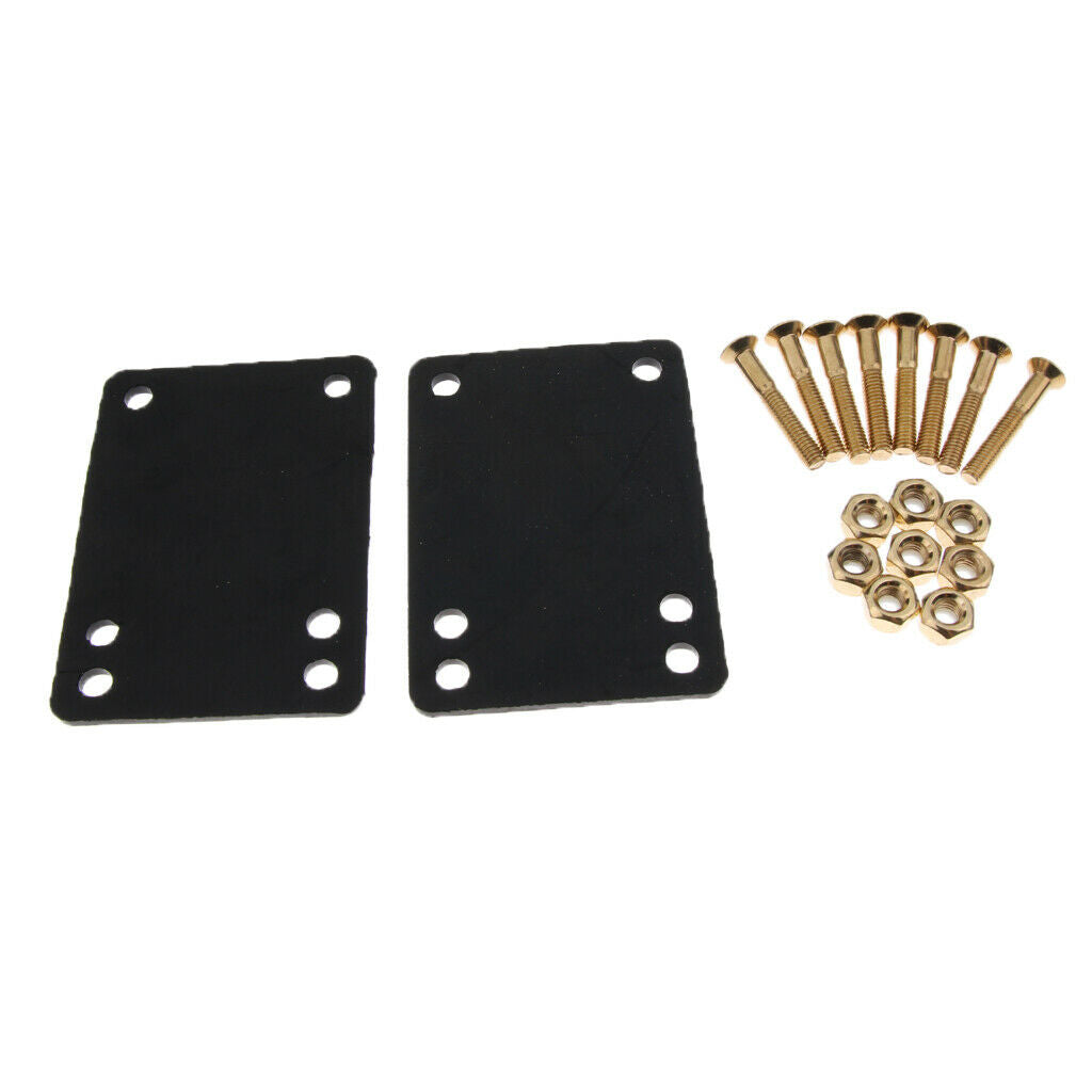 Skateboard Riser Pads 3mm Black with 8 Sets Skateboard Screws Hardware 29mm