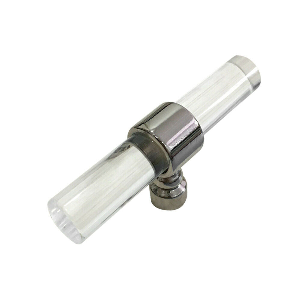 Screw in Clear Effect T Bar Rod Handle Kitchen Door Handles Chrome 80mm