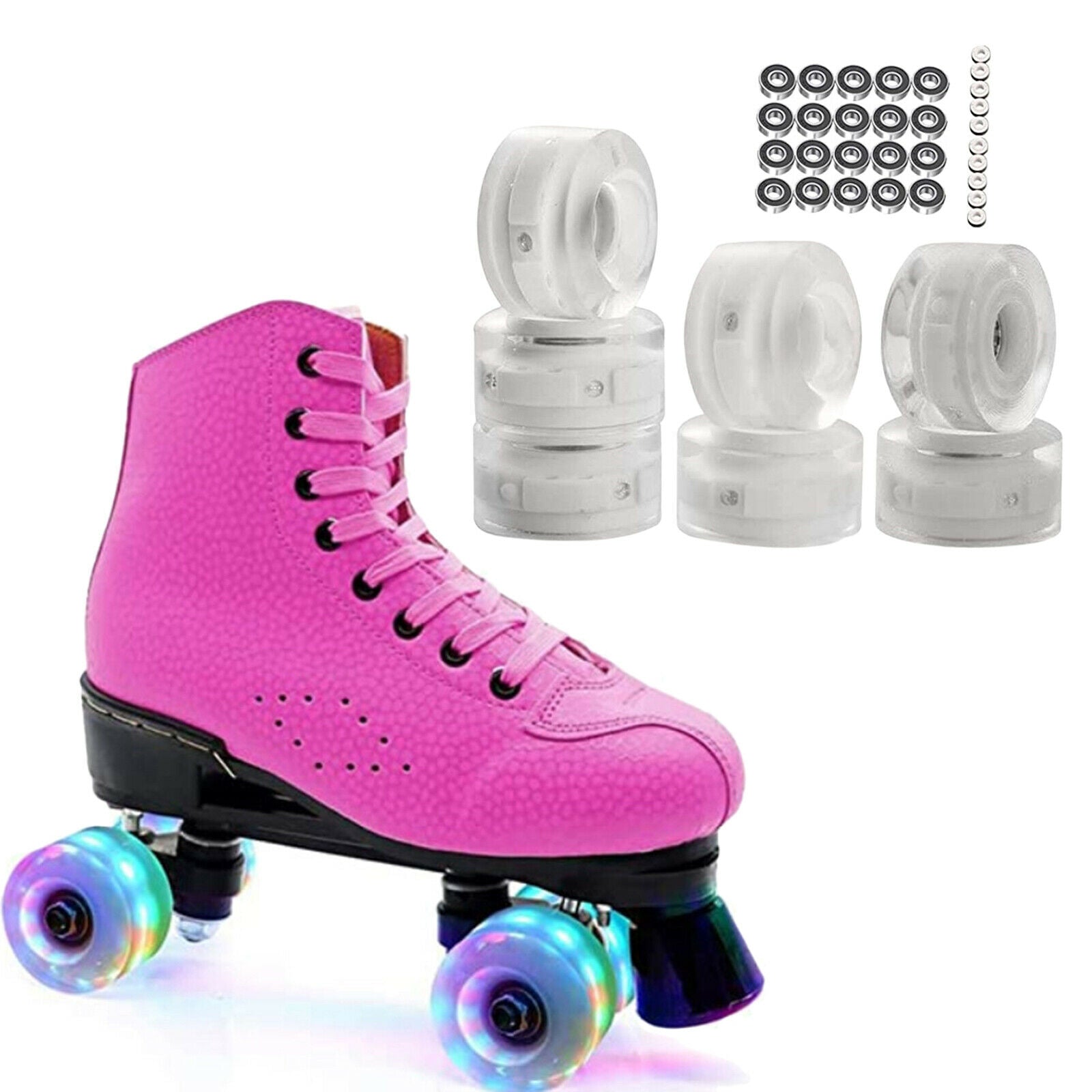 8x Roller Skate Wheels Premium Light Up 82A Hardness Bearings Skates Repair