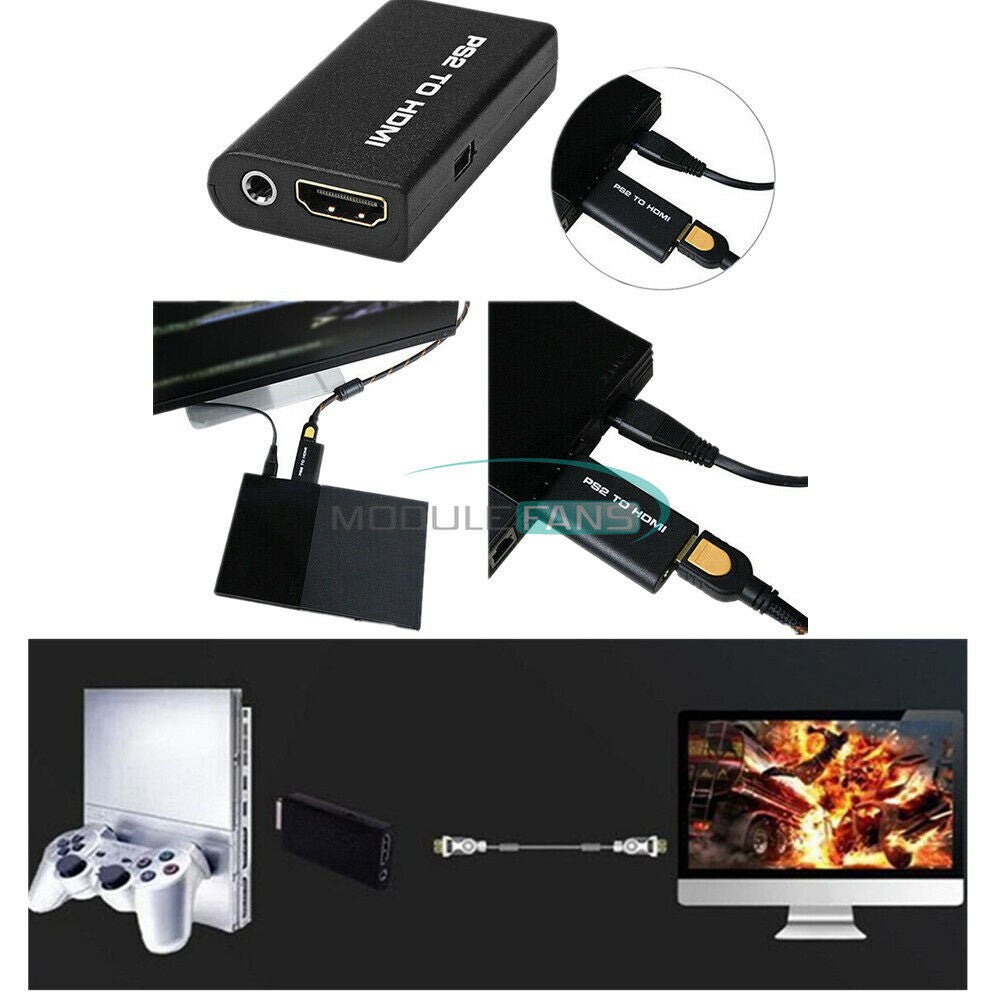 3.5mm PS2 to HDMI Audio Video Cable AV Adapter Converter Audio Output for HDTV