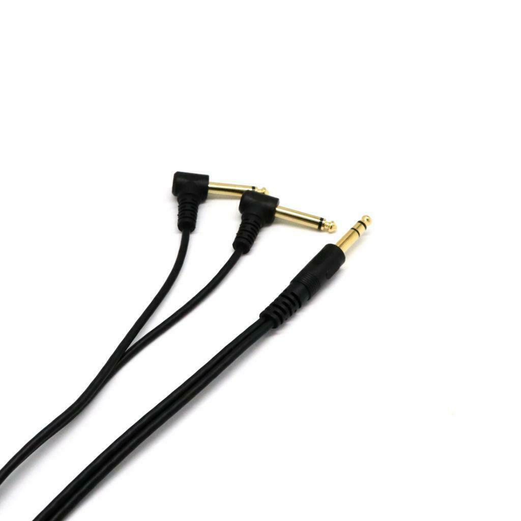 6.35mm Male Stereo To 2x 6.35mm Male Right Angle Y Splitter