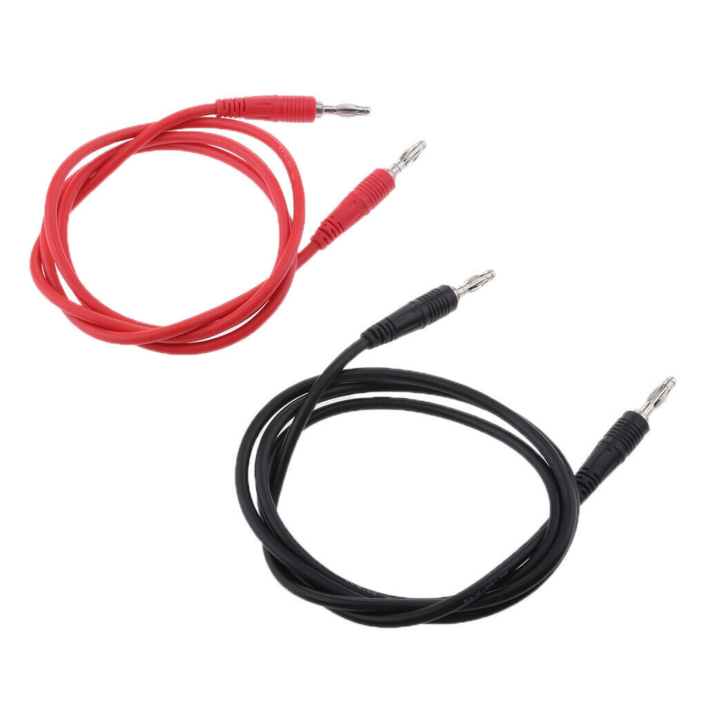 2pcs Test Lead Banana Plug Male Stackable to Banana Plug 39''