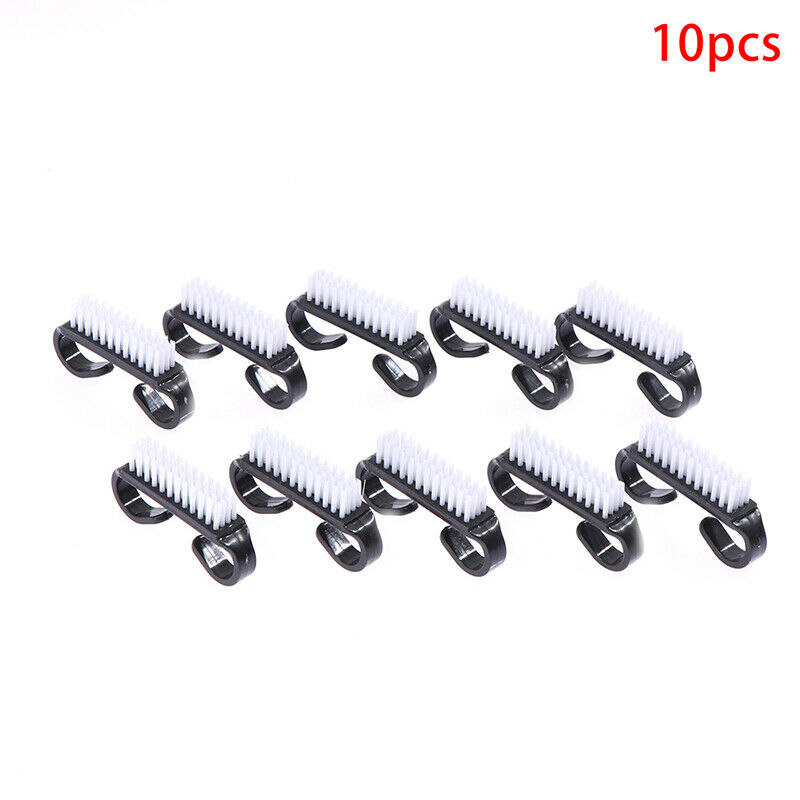 (10 Pack)Black Handle Grip Nail Brush - Fingernail Scrub Cleaning Brus BgDFAU