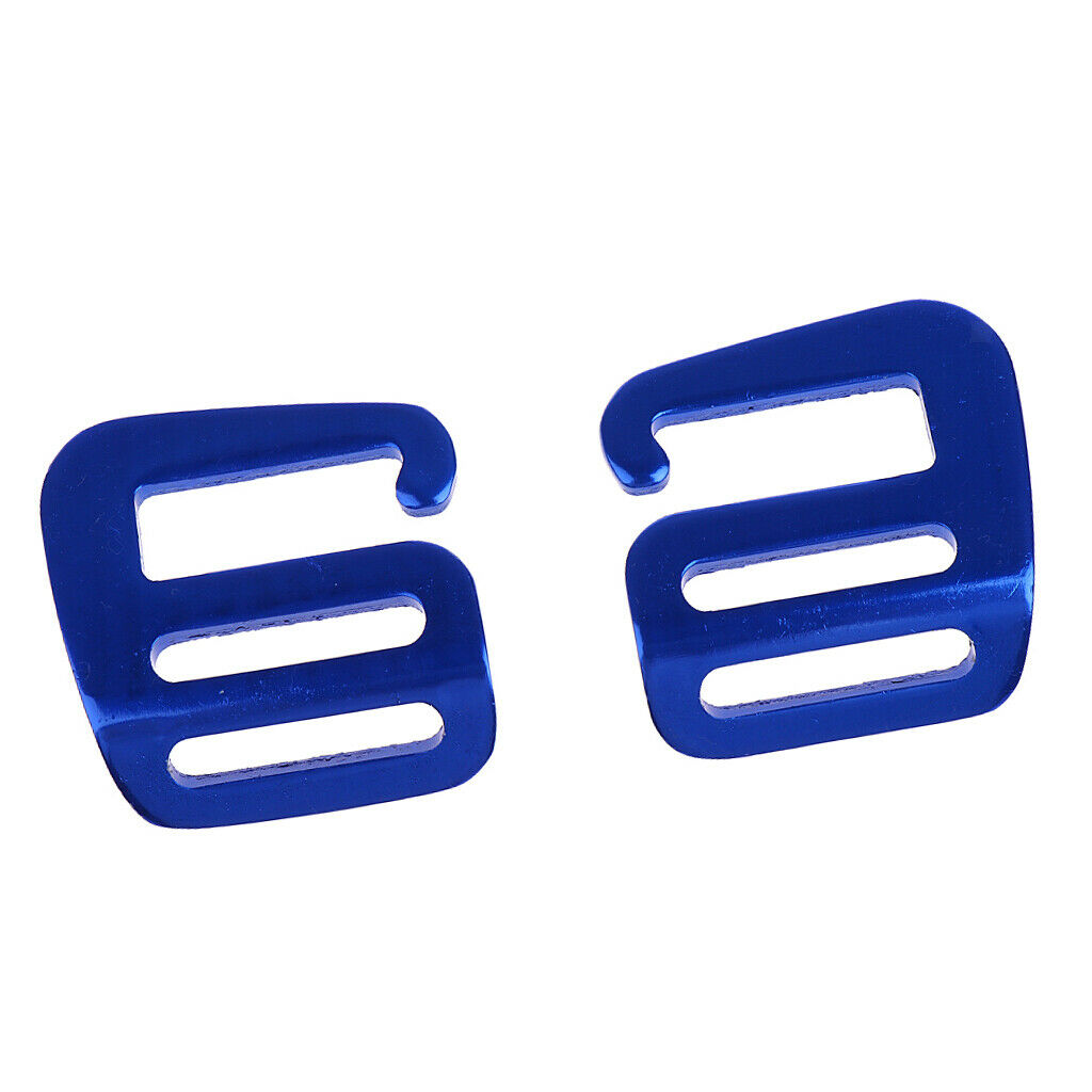2x Aluminum Alloy Webbing Buckles Outdoor Carabiners Fasten Belt Clips Blue
