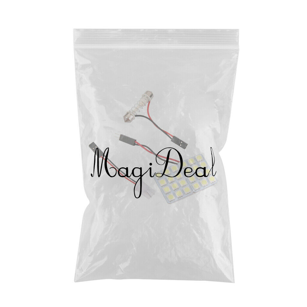 Car Interior Light Panel 24 SMD 5050 LED Bulb T10 BA9S Dome Adapter White