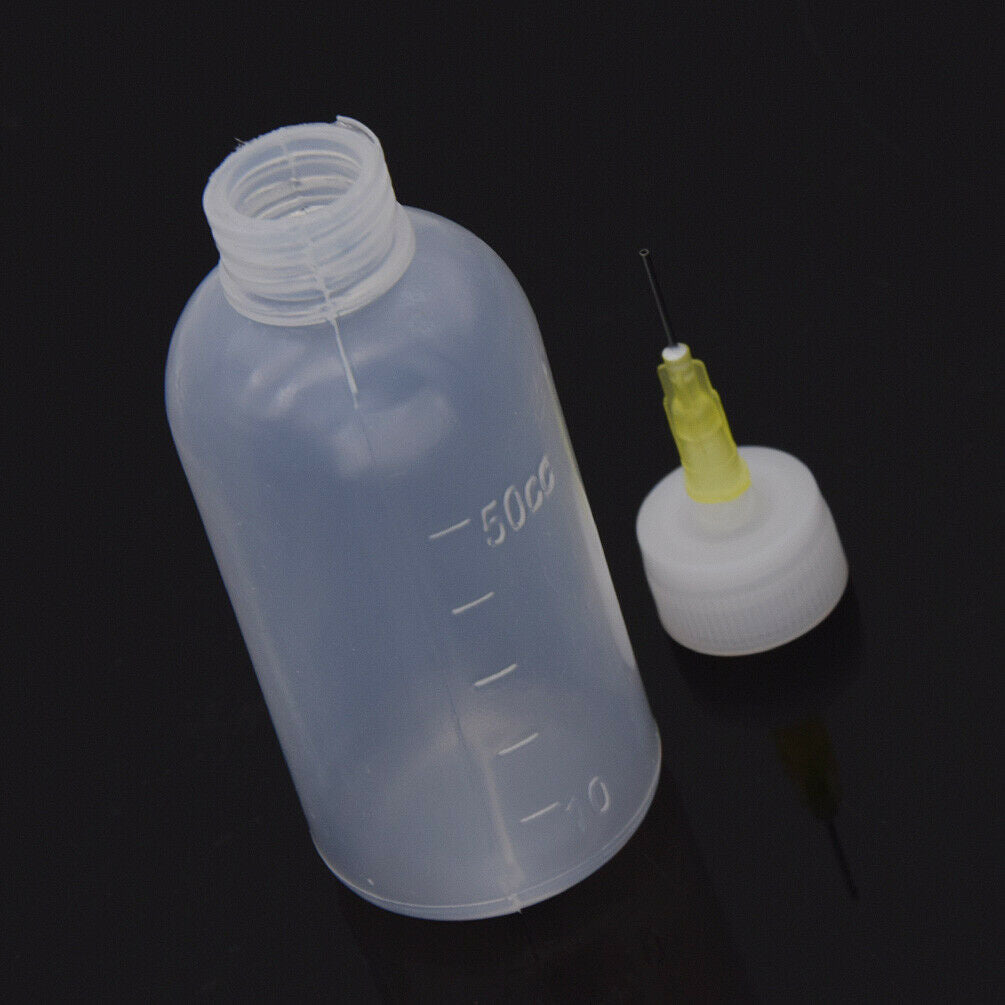 2Pcs 50ml Plastic Dispensing Bottle Squeezing with Needle Dispenser Soldering