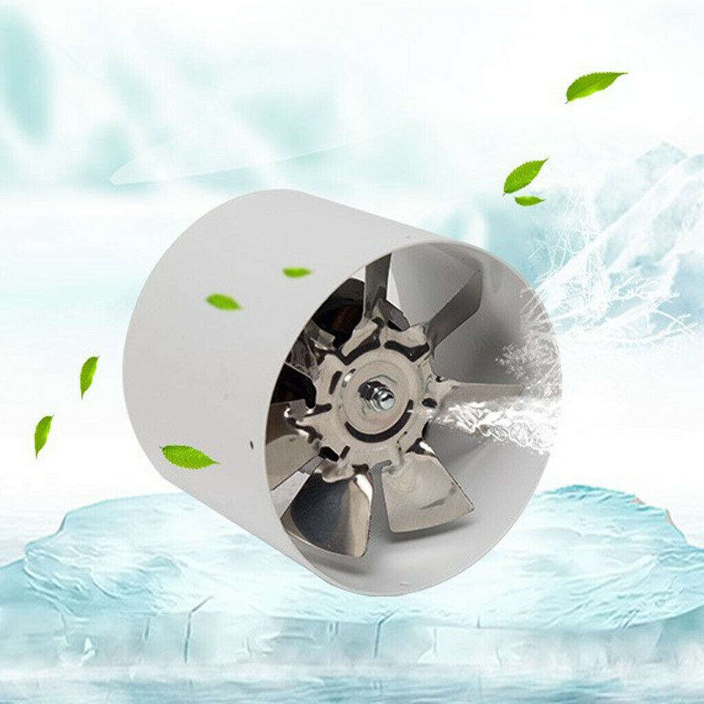 Metal Inline Duct Fan Booster Exhaust Blower Air Cooling Vent White 220V 25W