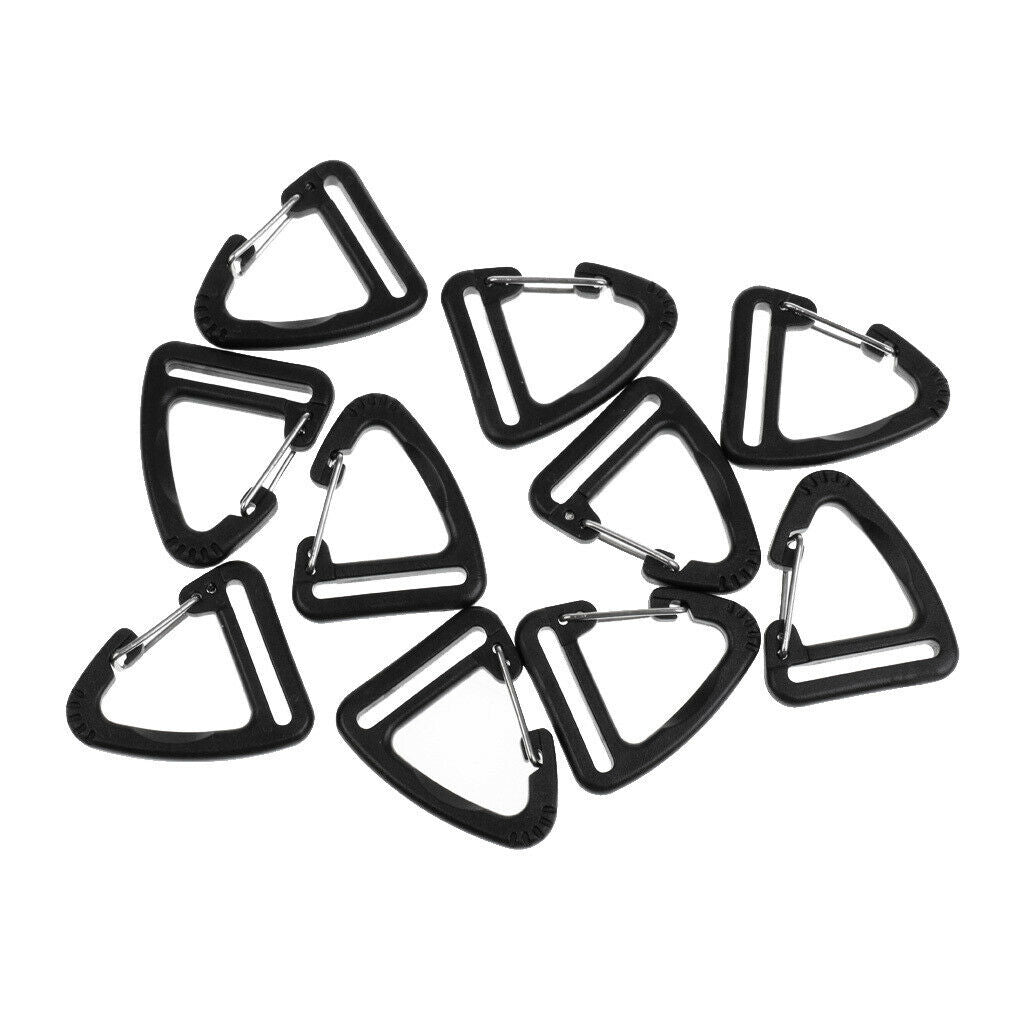 10x Plastic Buckles Hook Climbing Carabiner Hanging Keychain Link Strap 25mm