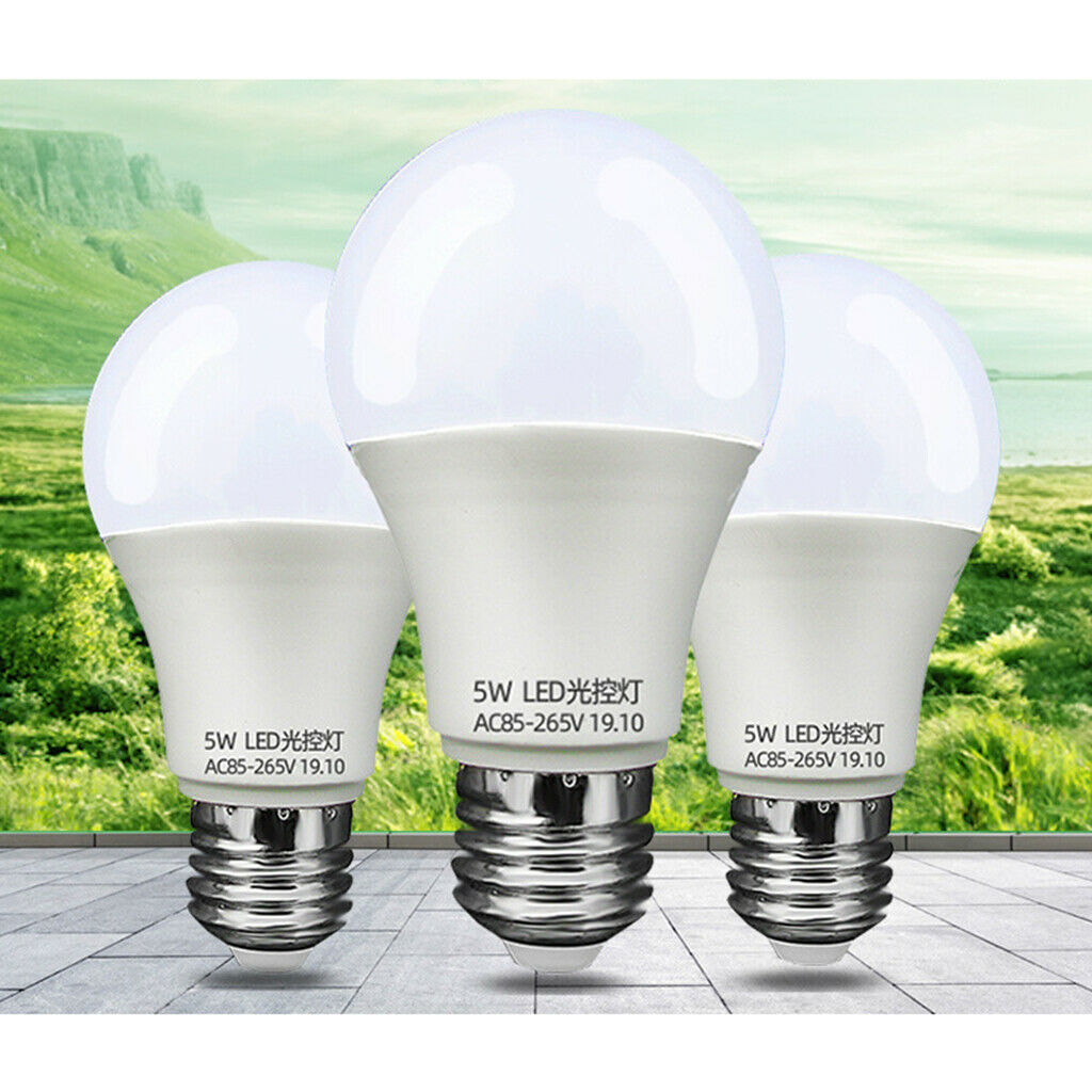 3 Sets 5W Dusk TO   Sensor LED Light Bulb Security Night Light 6500K