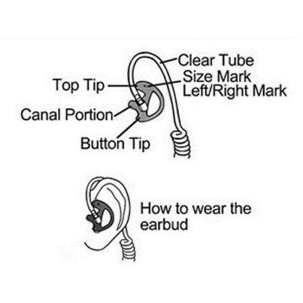 5Pairs Silicone Ear Bud for 2-way Radio Covert Acoustic Tube Earpiece Pink