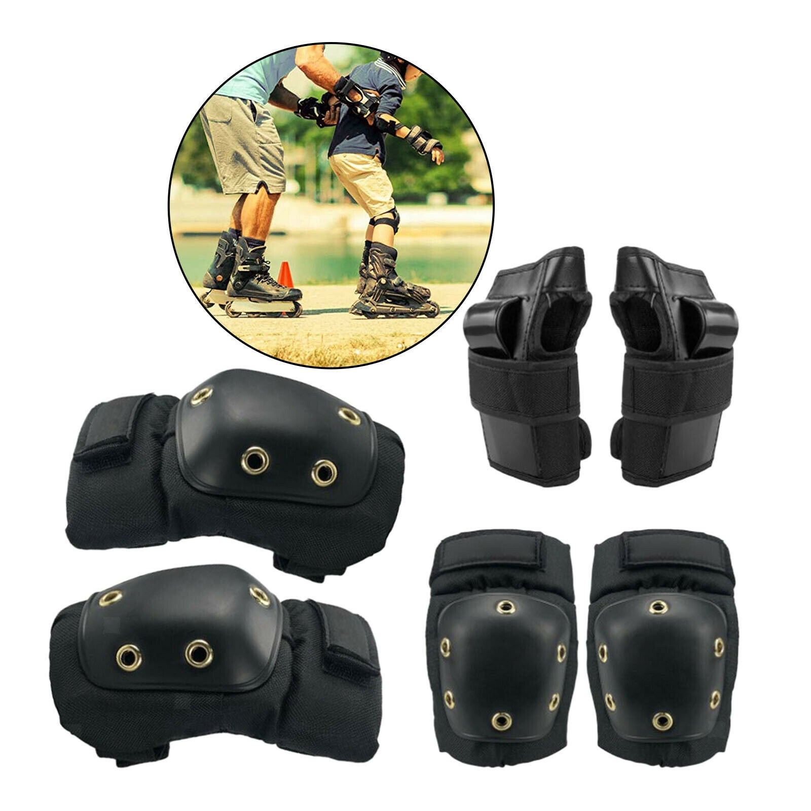 Skateboard Skating Knee Elbow Wrist Pad Protective L Over 13 Years Old