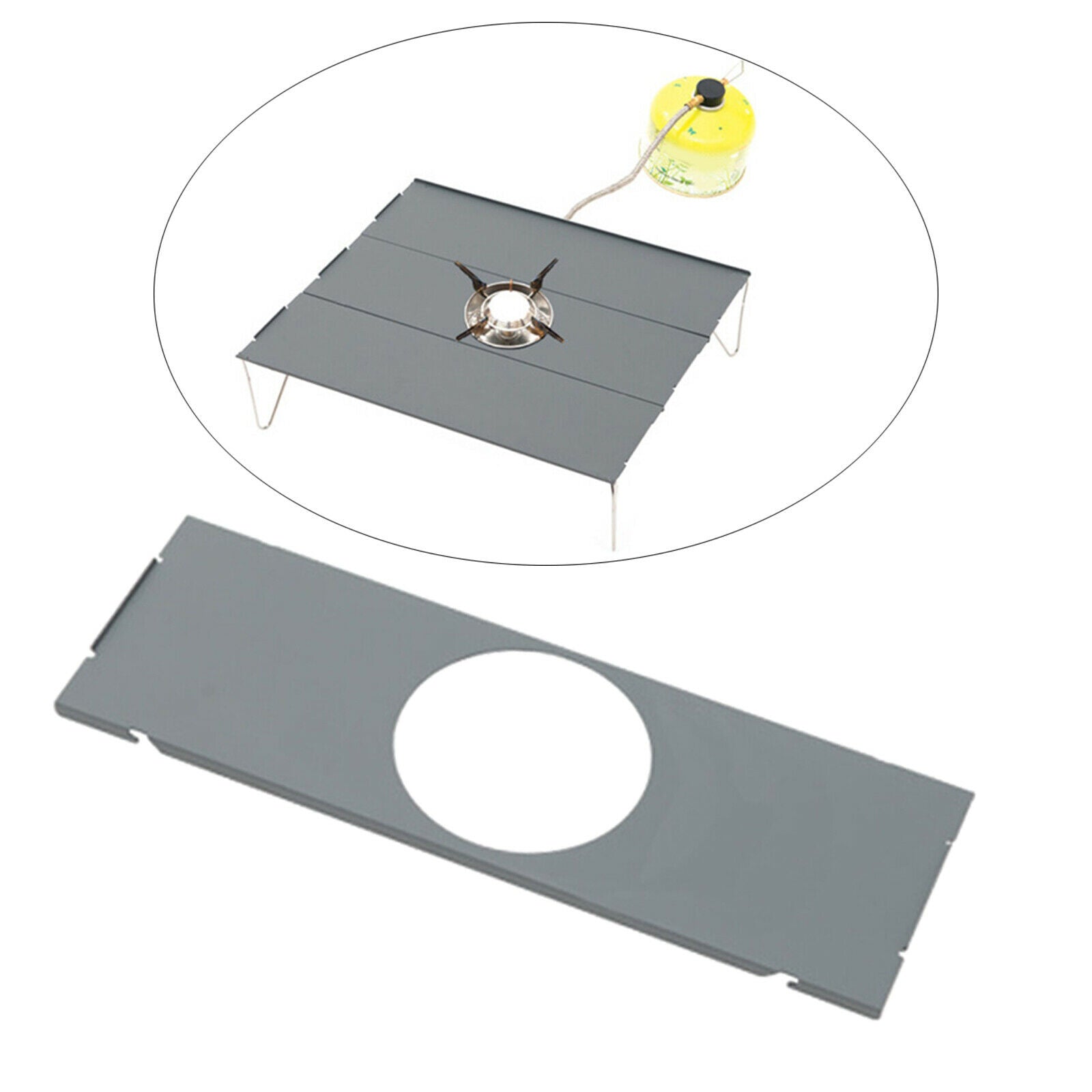 Table Aluminum Plate for Portable Beach Collapsible Picnic Backpacking BBQ