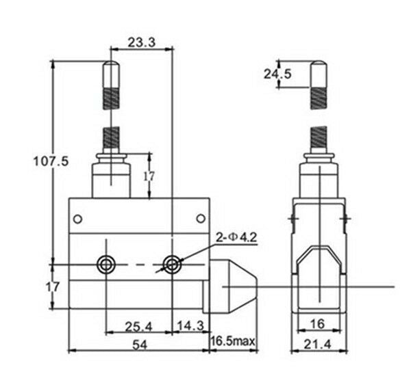 (1)XZ7-166 NO+NC Contact Micro Limit Switch SPDT Spring Rocker Type 10A 250VAC