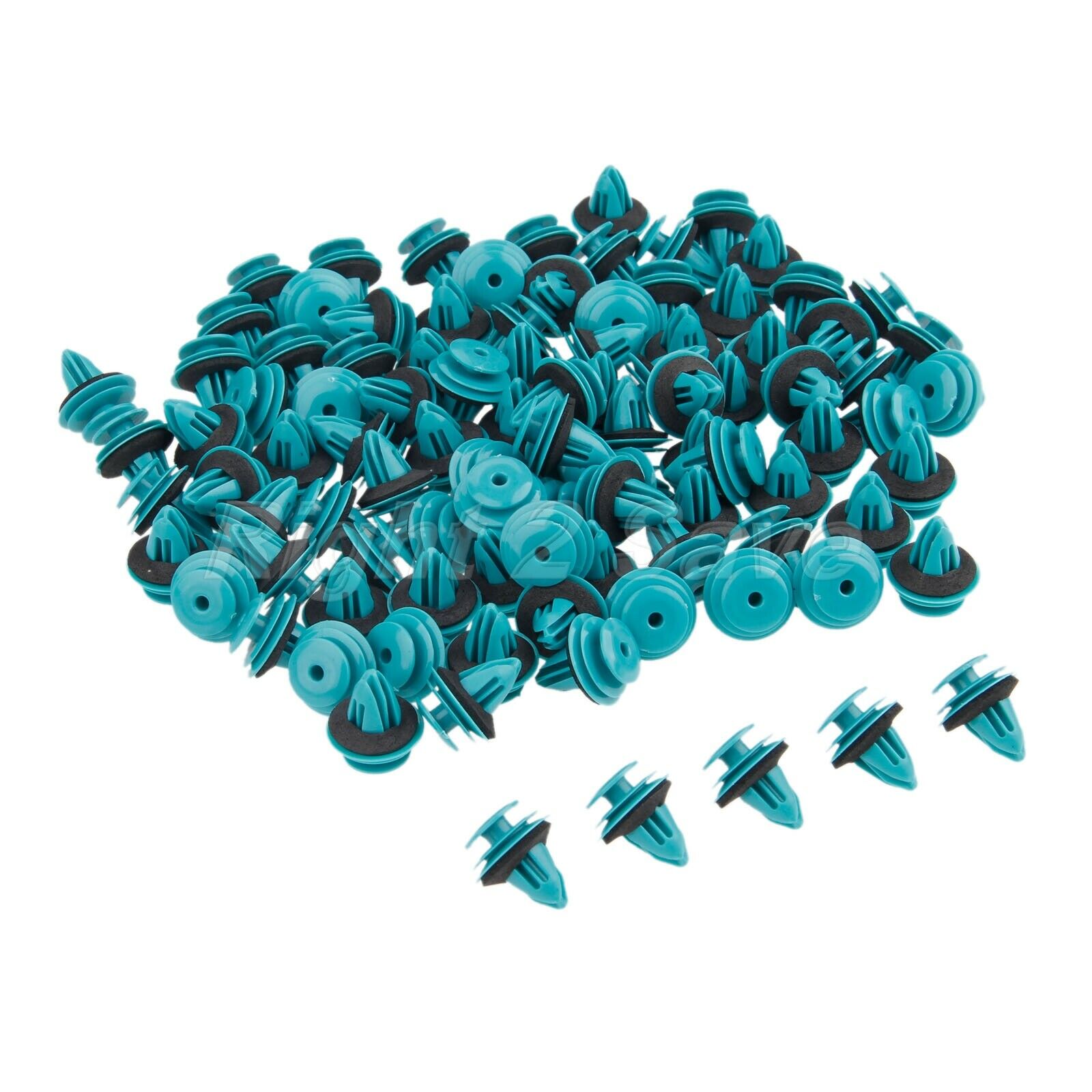 100 x Fastener Plastic Clips Rivets fit For engine compartment trunk universal