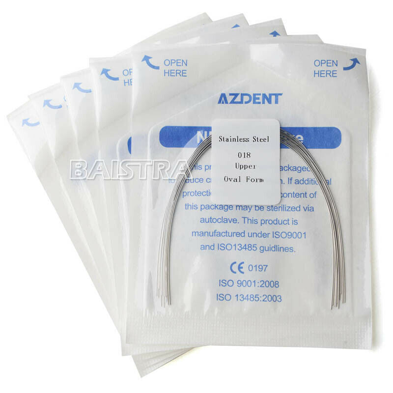 100 X Dental Orthodontic Arch Wires Stainless Steel Round 018 Upper Oval AZDENT