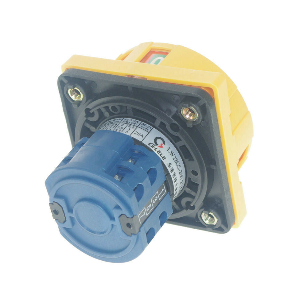 (1)Rotary Switch 48*48mm Cam Changeover Switch 20A 0-1 "OFF"-"ON" Pad-lock type