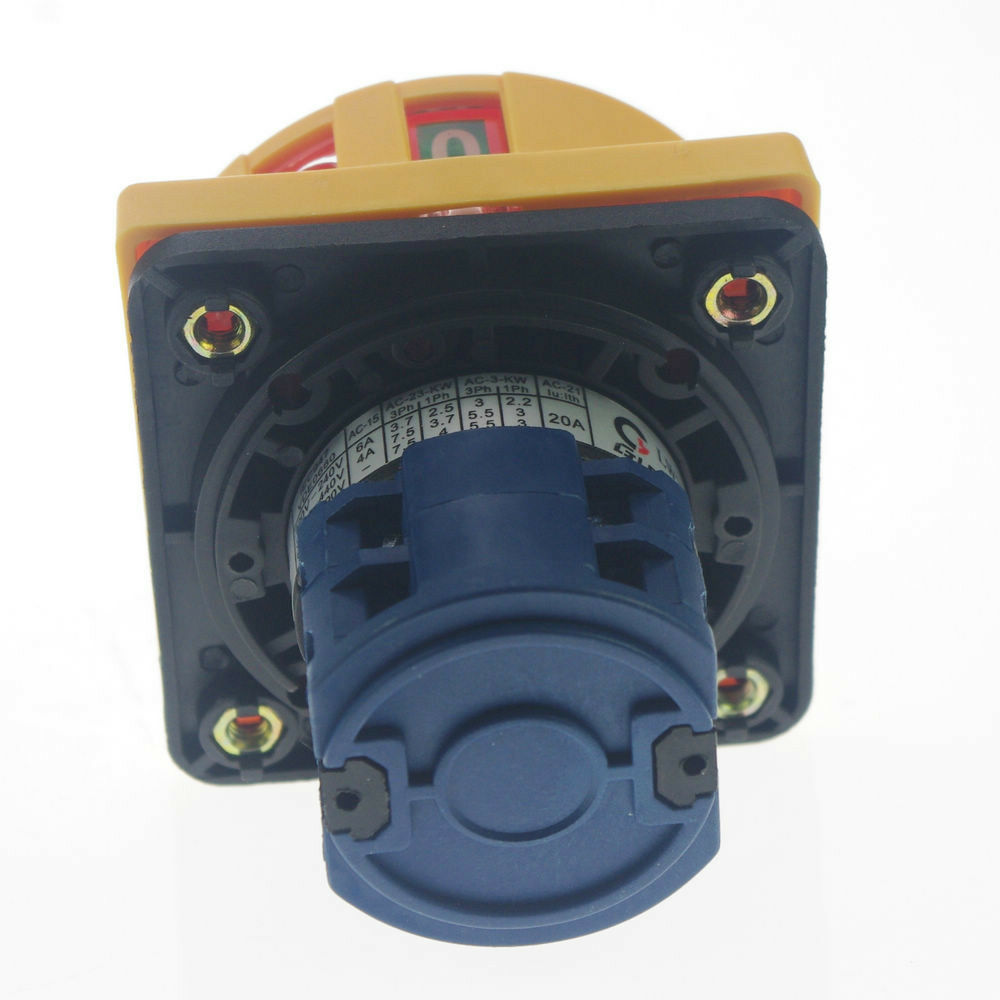 (1)Rotary Switch 48*48mm Cam Changeover Switch 20A 0-1 "OFF"-"ON" Pad-lock type