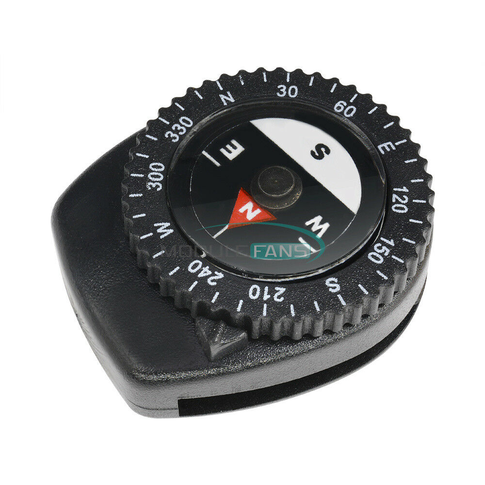 2PCS Liquid-filled Mini Clear Compass w/ Clip Outdoor Molle Backpack Pouches MF