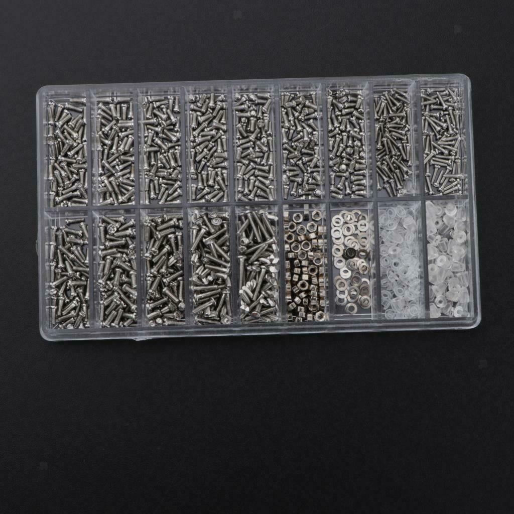 1000 Screws Eyeglasses Repairment Assortment Kit With Tweezer Cleaning Cloth