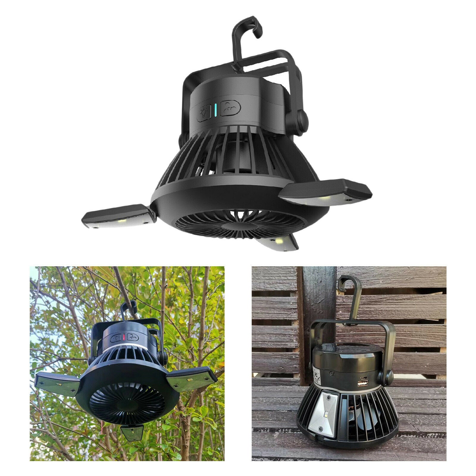 3 in 1 Multifunctional Solar Powered Camping Fan Light for Camping Home