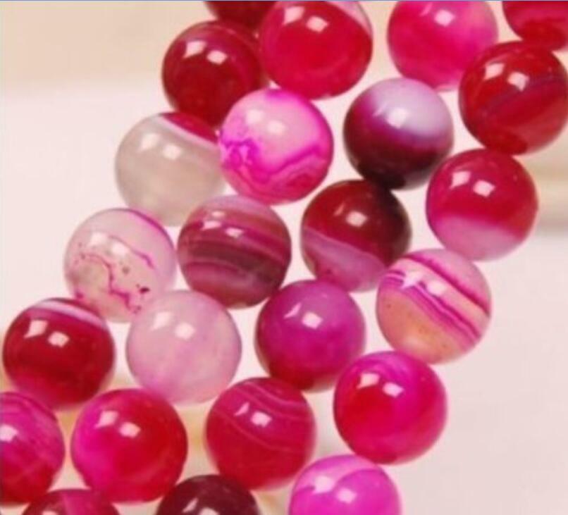 100% natural 1 Strand 8mm Pink Agate Onyx Gemstones Loose Beads 15"