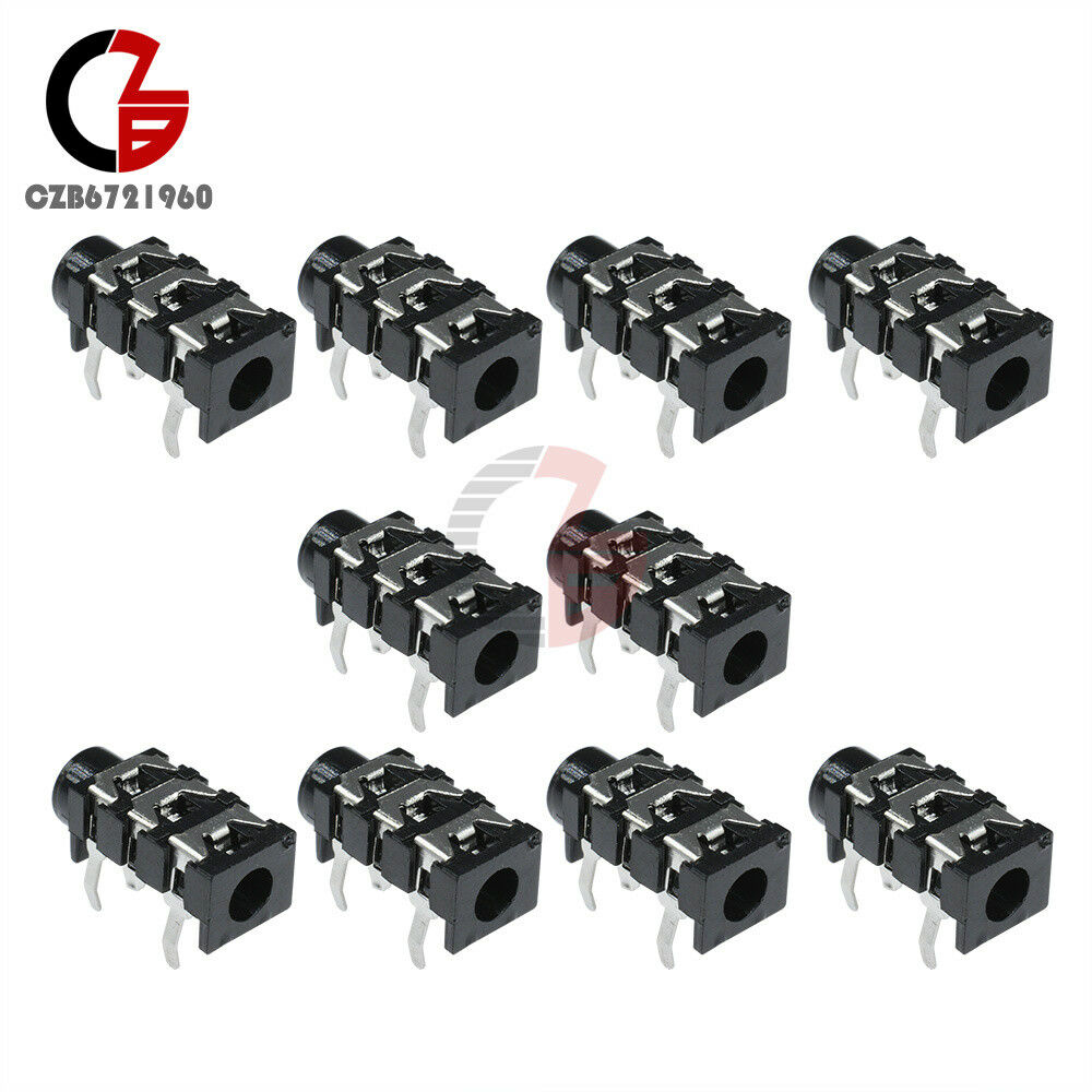 10Pcs 3.5mm Stereo Headphone 5Pin Audio Jack Earphone Socket