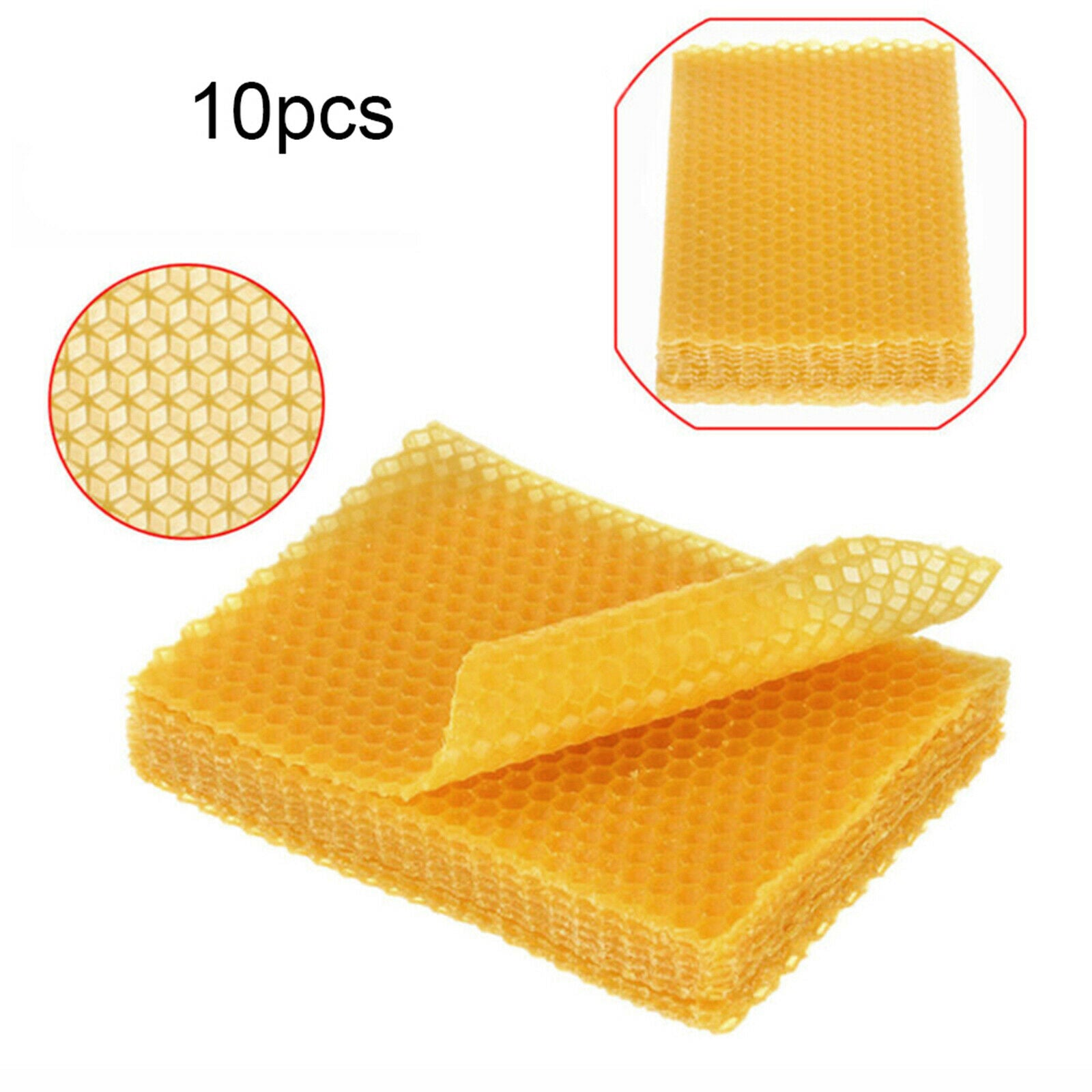 10Pcs Beeswax Sheets Beeswax Foundation Sheets Candle Making Bee Hive Deep