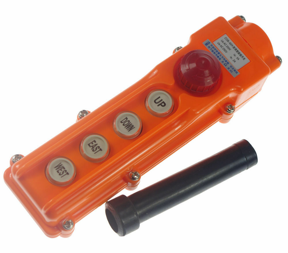 (1)For Hoist Crane Pendant Control Station Push Button Switch Rainproof COB-62H