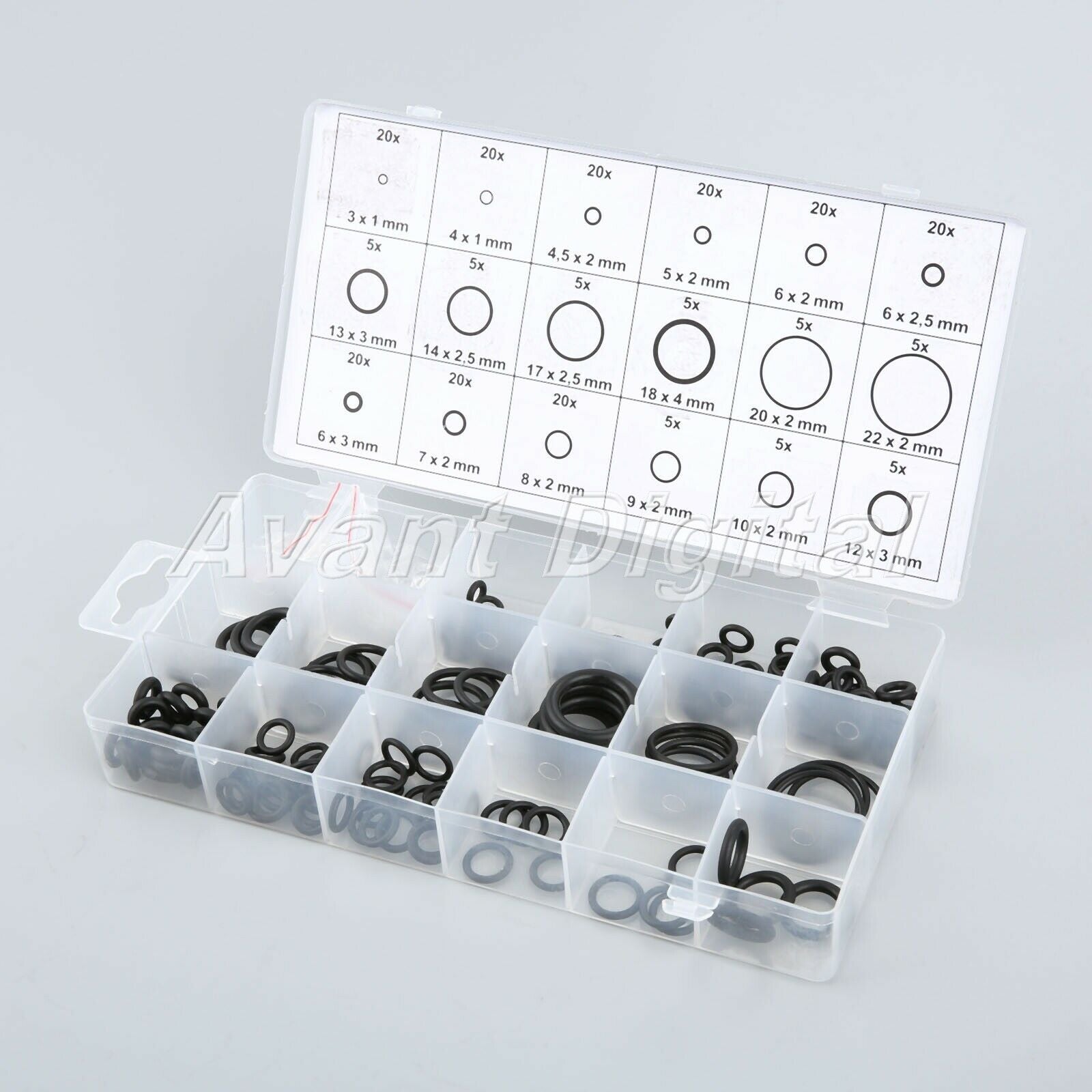 225Pcs Assorted Sizes Rubber O-Ring Set For Plumbing Tap Seal Sink Seal Thread