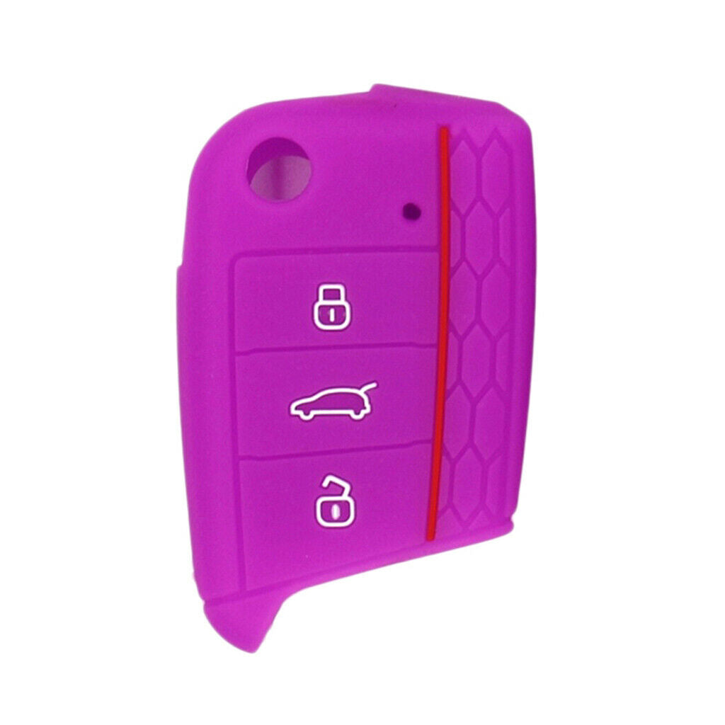 Flod Key Silicone 3Buttons Protective Case Cover for Volkswagen 2017 Purple