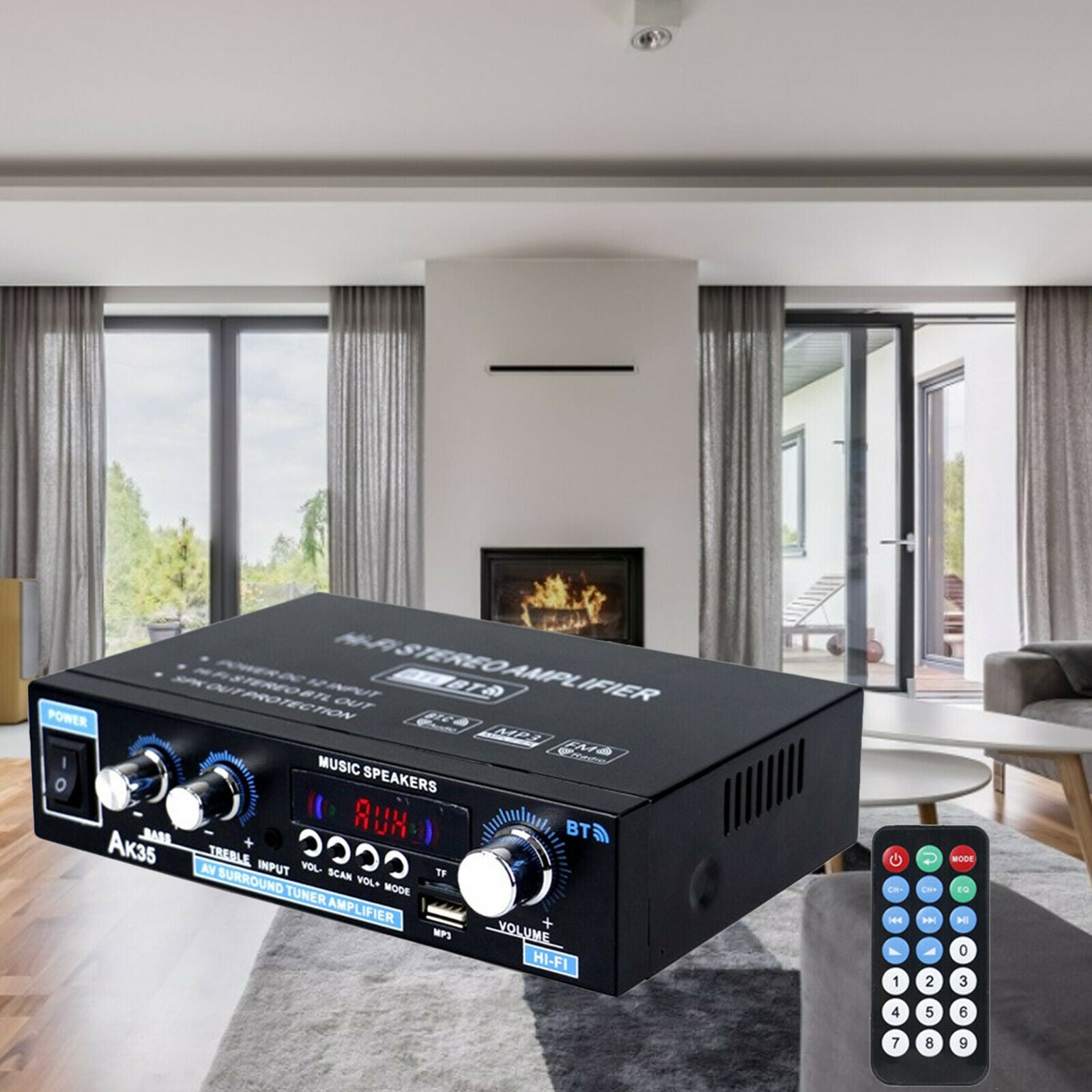 Professional Mini 90W + 90W Audio Power Amplifier Receiver for Car CD DVD US