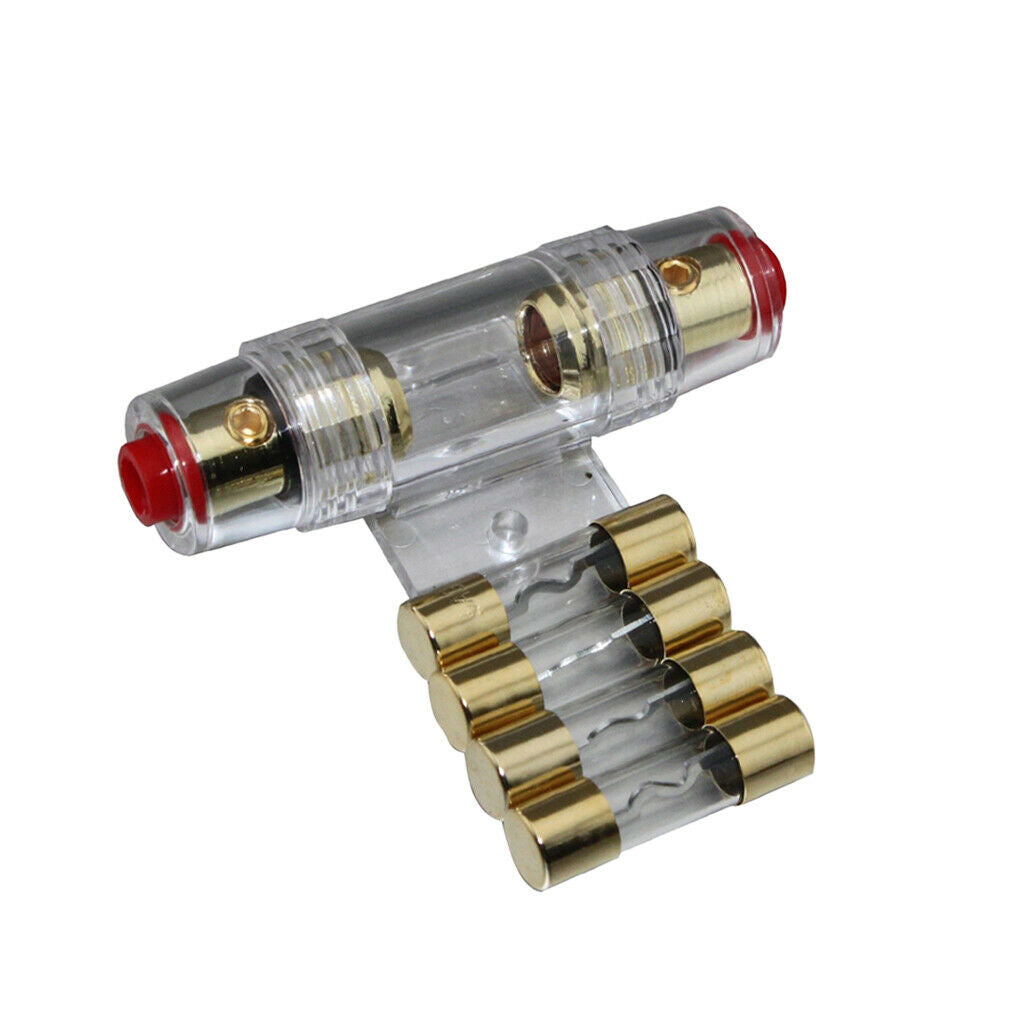 Audio 40 Amp Inline AGU Fuse Holder Fits 4 Gauge Wire Clear Fuse Holder