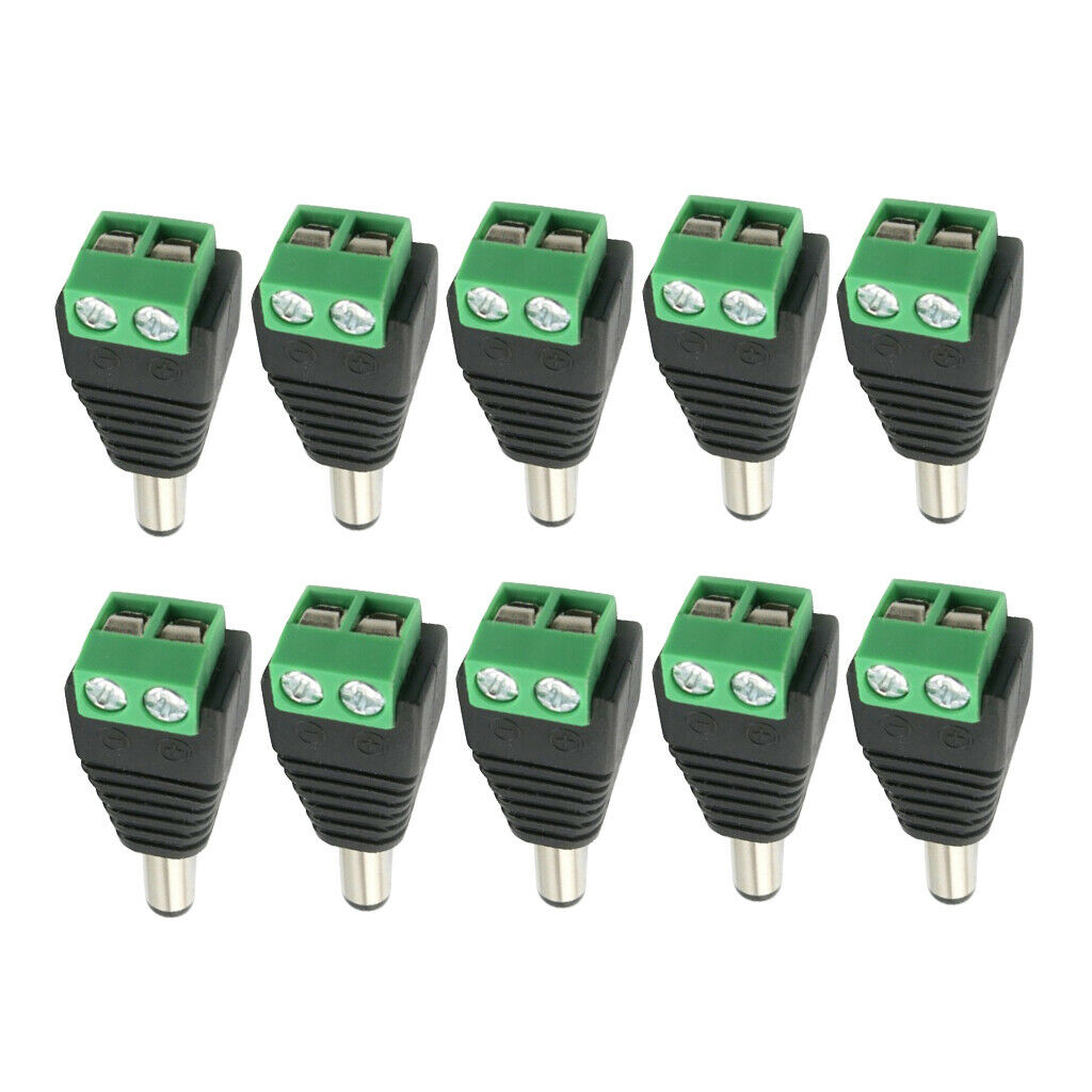 10 Pieces 12V Male DC Power   Plug Adapter Connector for CCTV Camera