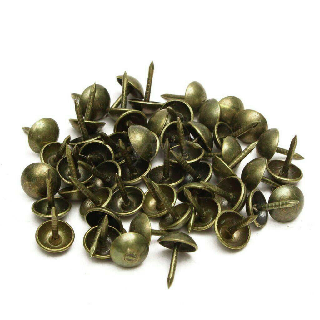 100 x BRONZE UPHOLSTERY NAIL PIN-20mm WIDE HEAD-25mm LENGTH-STUD/ TACKS PINS