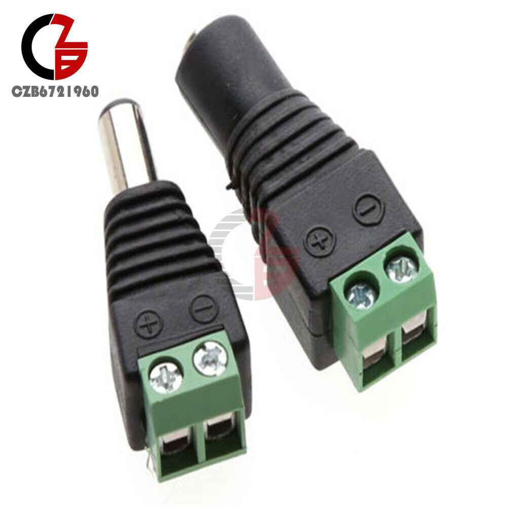 5Pairs Male&Female 5.5X2.1 DC Power Plug Jack Adapter Connector For CCTV Camera