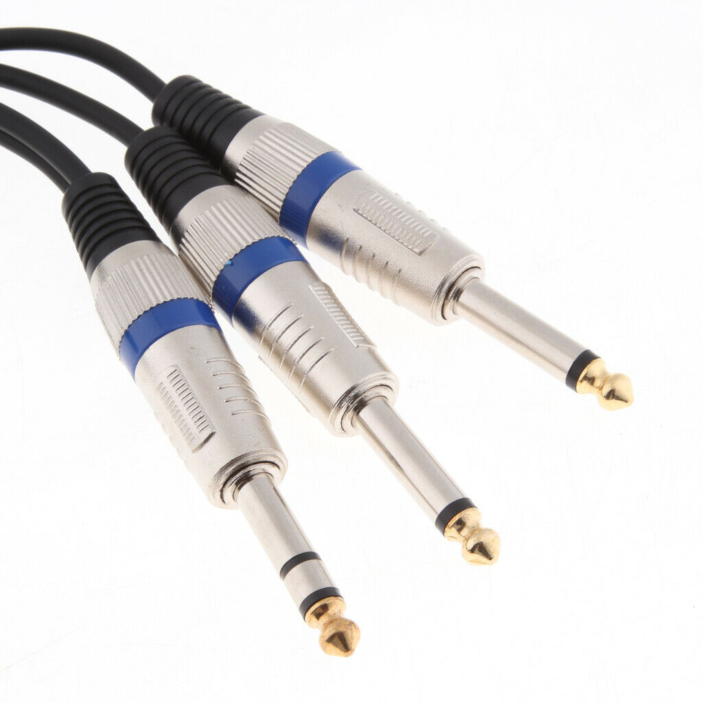 6.35mm 1/4" TRS Stereo to Dual 1/4" TS Mono Y Splitter Cable