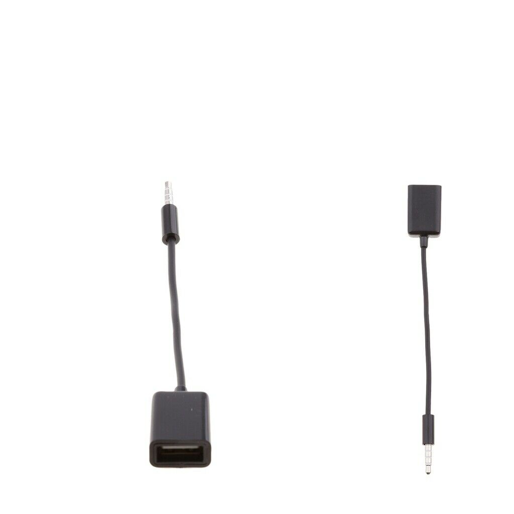 2x 3.5mm Male AUX Audio Plug   to USB 2.0 Female Converter Cable