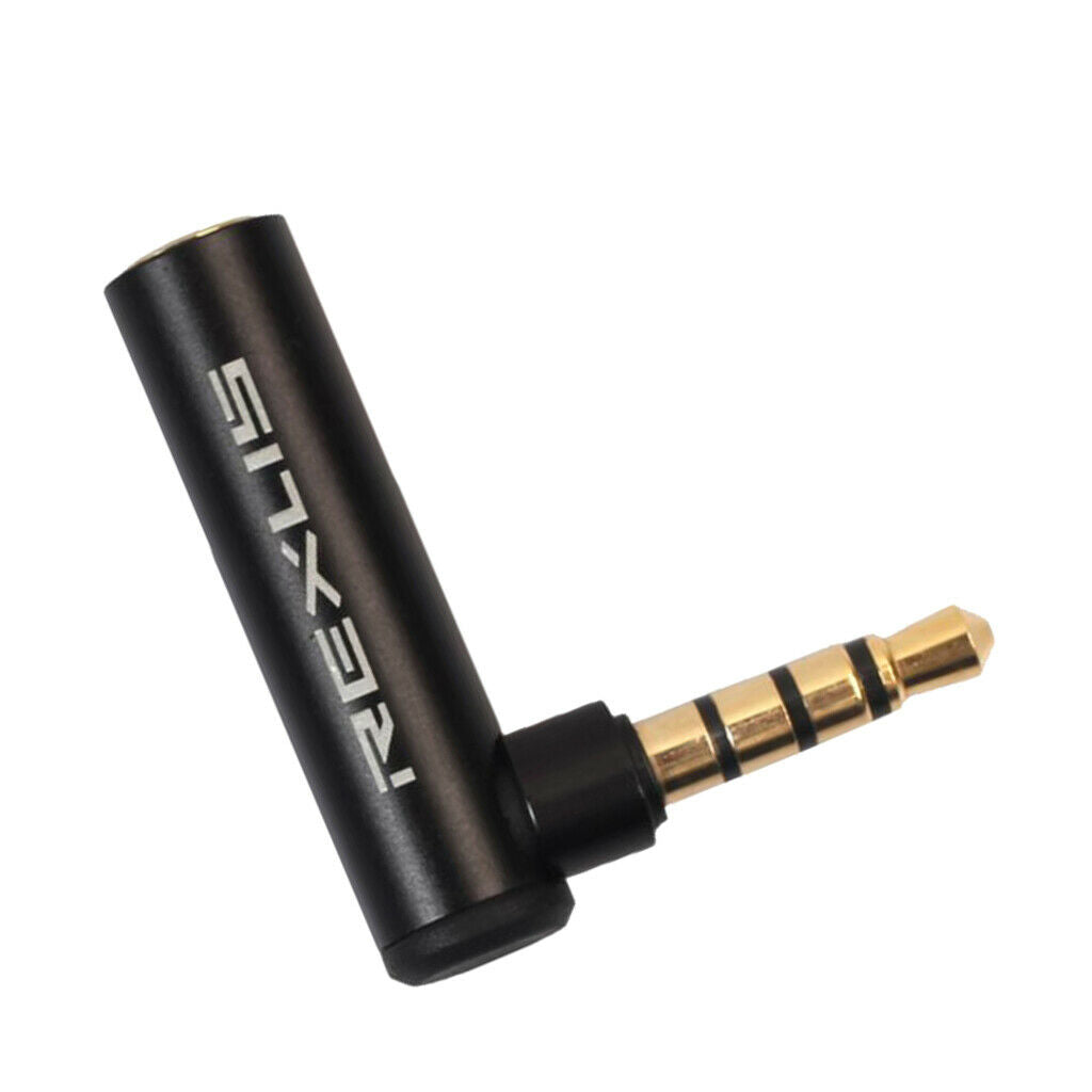 3.5mm Male to Female Audio Adapter AUX Angled Headphones Connector .