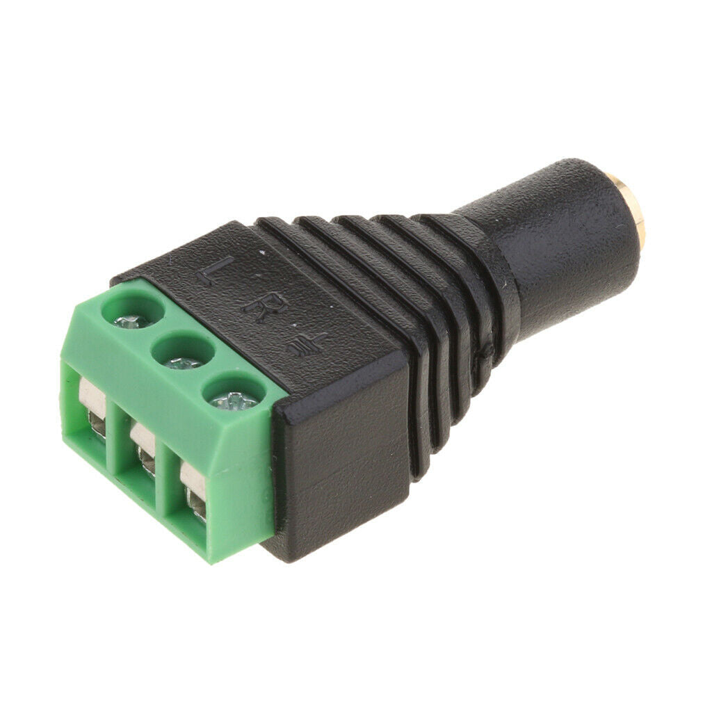3.5mm 1/8" Stereo Audio Female To AV 3-Screw Terminal Female Connector