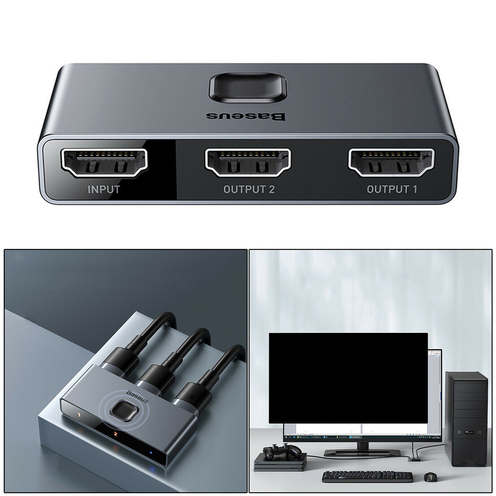 HDMI 2.0 4K Switch Adapter 1 In 2 or 2 In 1 for PS4/3 Monitor for Switch