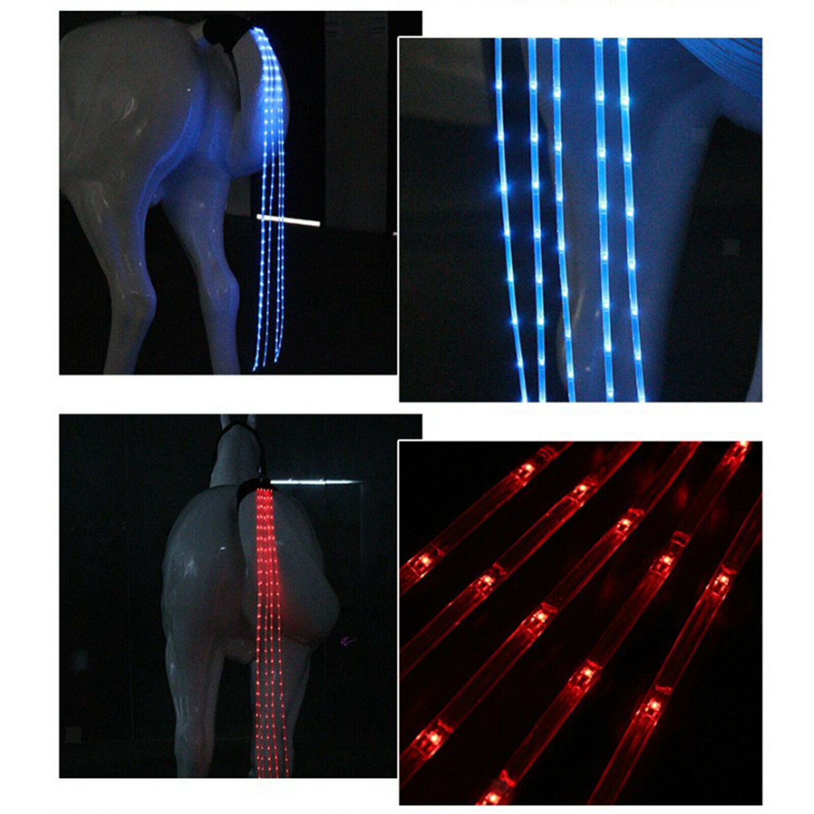 Rechargeable Horse Tail Light USB Lamp Ponytail Horse Harness 5-Strip Lamps