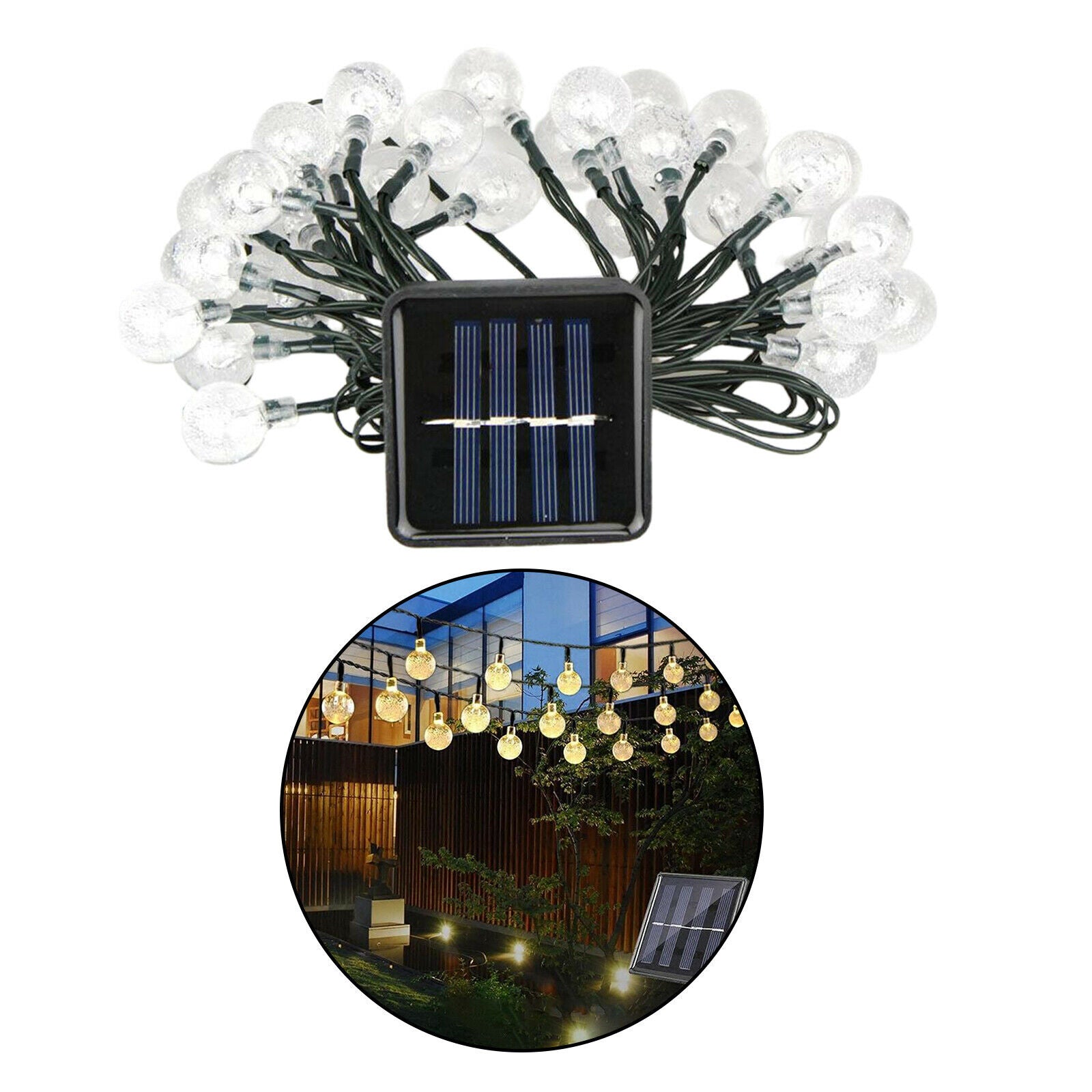 Solar Bulb Indoor Outdoor String Light Christmas Fairy Lights 12M 100LED
