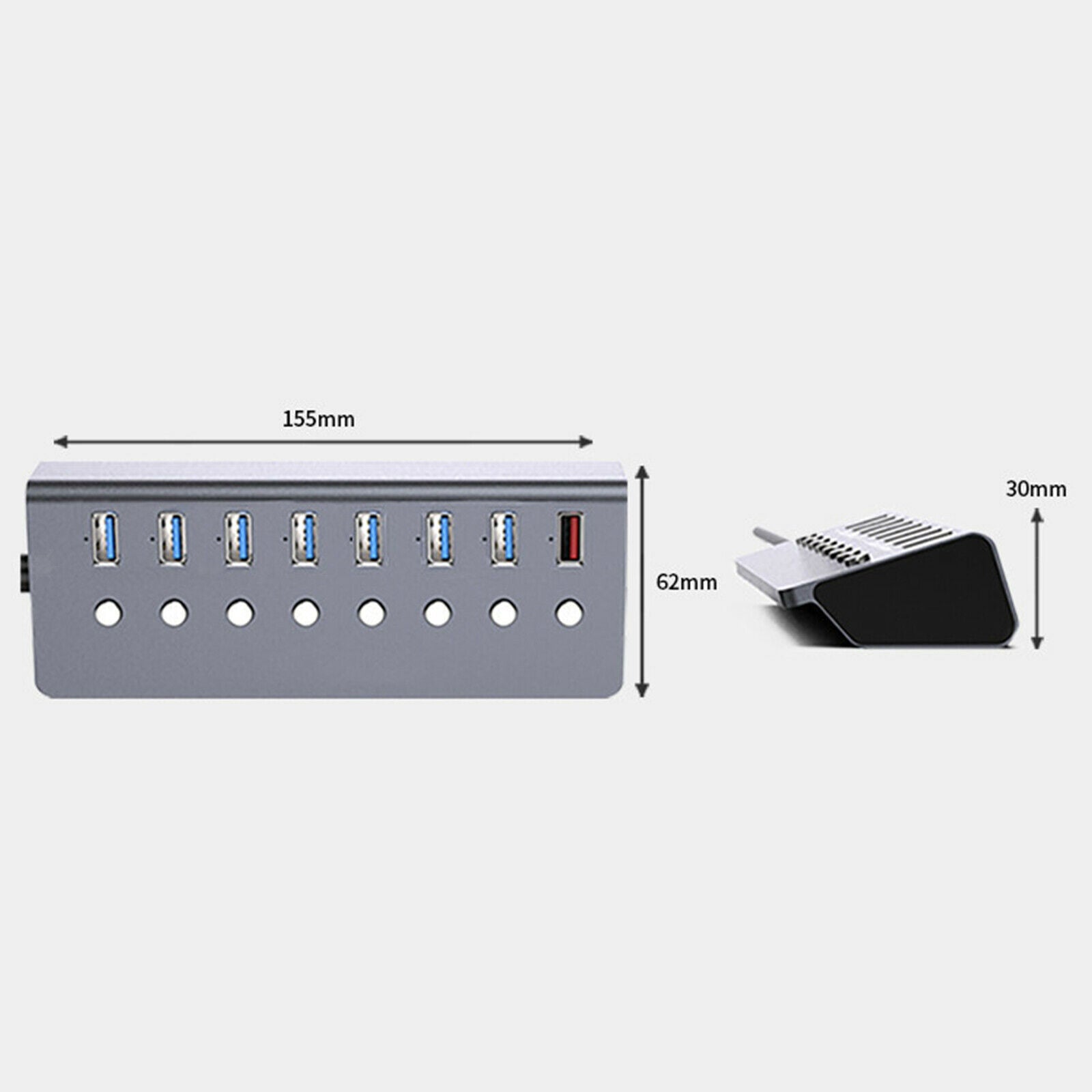 Universal Powered 8 Ports USB 3.0 Hub Portable USB Splitter Laptop PC Mouse