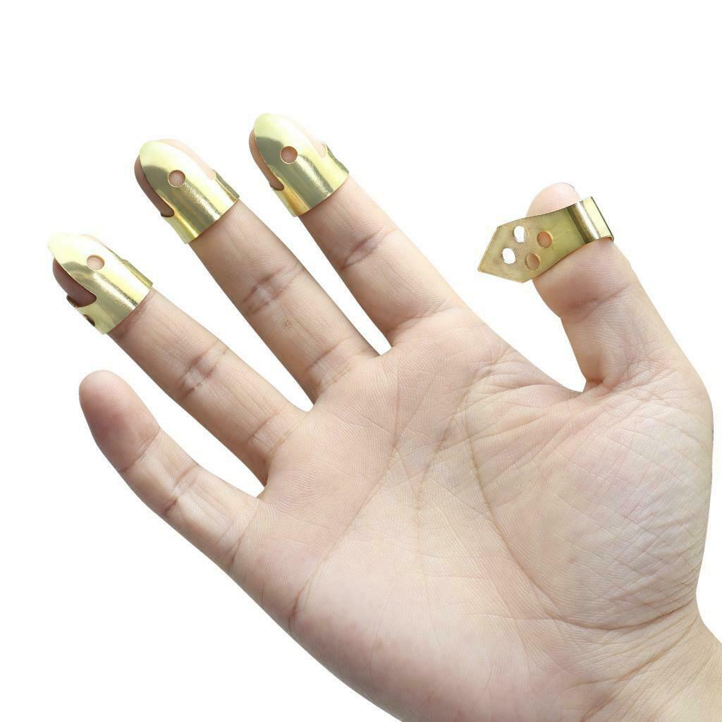 (4x Picks) Finger Picks wThumb Fingerstyle Guitar - Adjustable Size