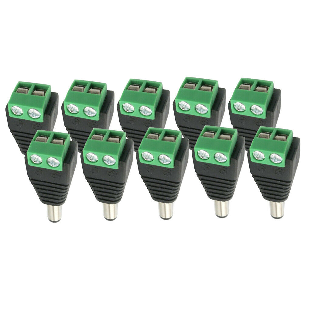 10 Pieces 12V Male DC Power   Plug Adapter Connector for CCTV Camera