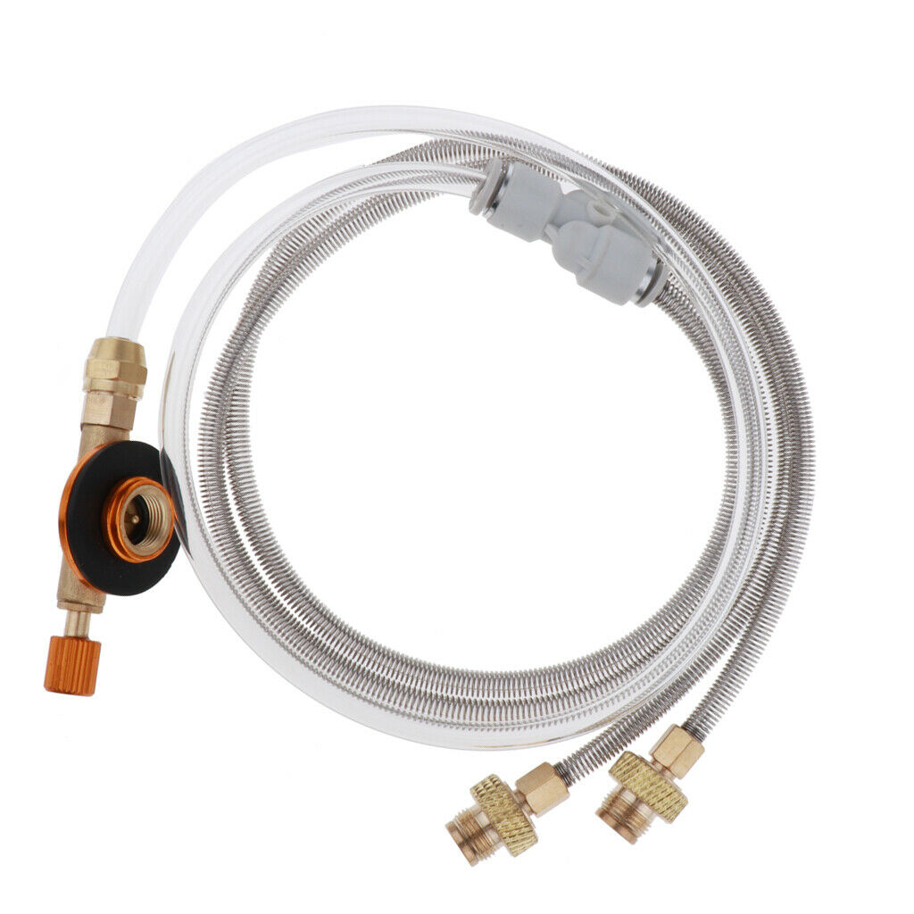 Outdoors Dual Hoses Propane Flat Gas Tank Camping Stove Connector Adapter