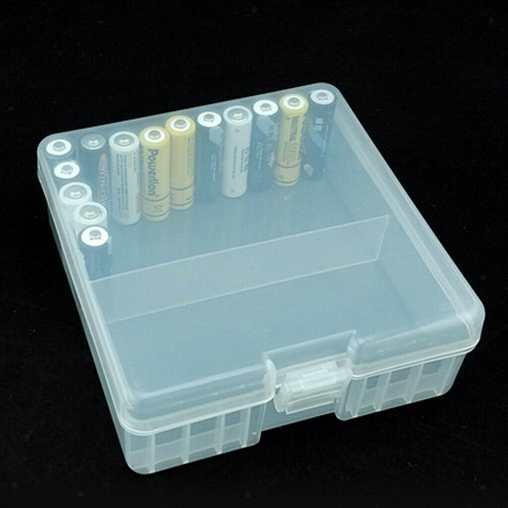 100 x AA Battery Clear Storage Case Holder Rechargeable Batteries Travel